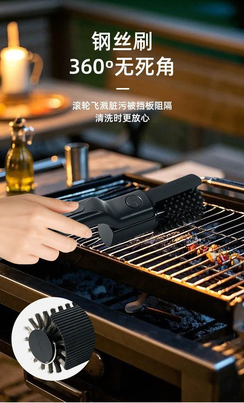 Electric BBQ Cleaning Brush High Power Heavy Duty Grill Cleaner Remover Rust Grease Stain Barbecue Grid Cleaning Tool