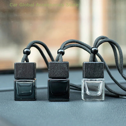 Dyed Square Cap Black Cap Empty Bottle Car Essential Oil Diffuser Fragrance Air Freshener Scent Perfume Bottle Ornament