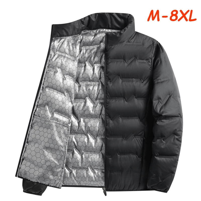 Men Winter New White Duck Down Jacket Warm Thick Stand Collar Windproof Puffer Jacket High Quality Waterproof Jacket Male 8XL