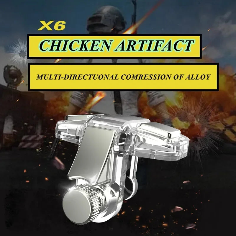 X6 Mobile Phone Game Trigger for PUBG Aim Shooting ABS Alloy Key Button L1 R1 Gamepad Joystick Controller for IPhone IOS Android