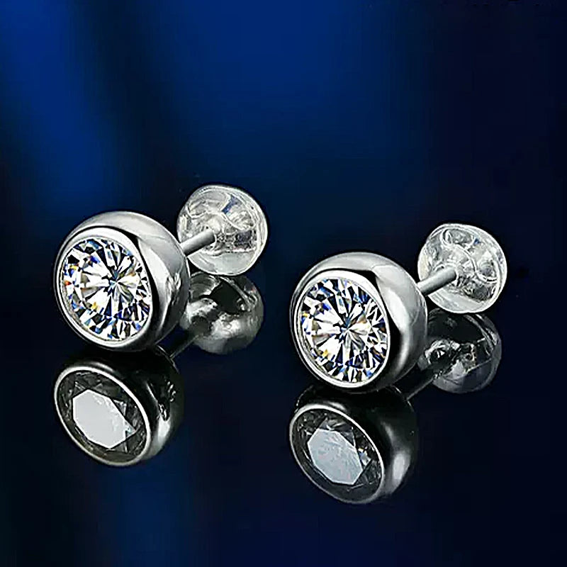 S925 Silver 0.5-1 Carat Moissanite Bubble Earrings Classic Fashion Neutral Style Trendy Hip-Hop Rock