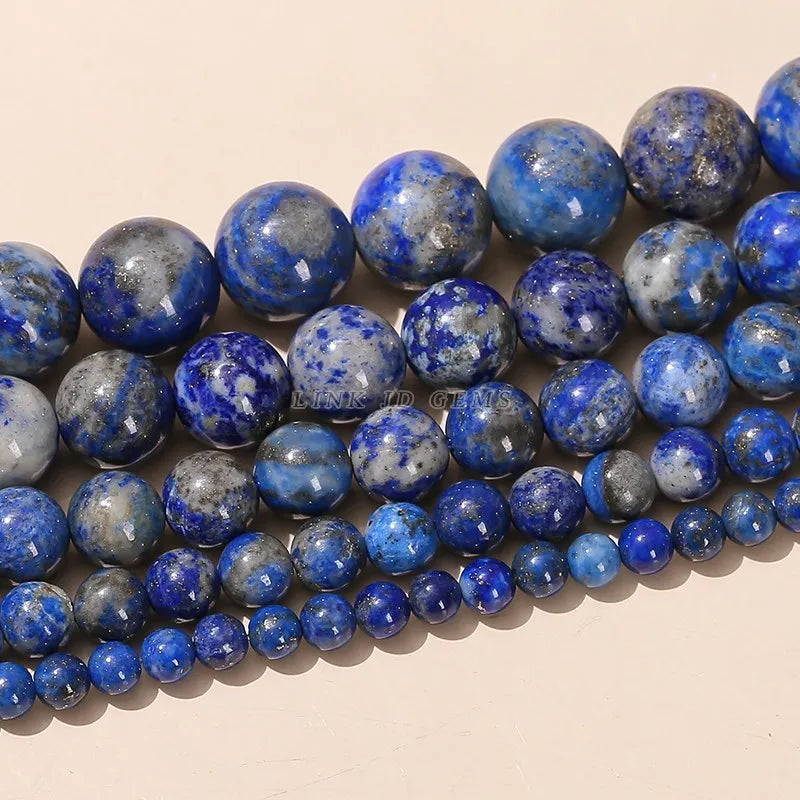 Factory Price Natural Stone Lapis Lazuli Round Loose Beads 15" Strand 6 8 10 MM Pick Size For Jewelry Making Necklace Bracelet