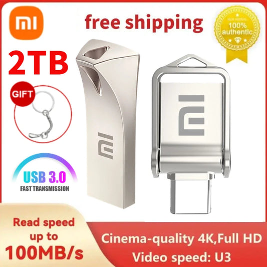 Xiaomi OTG 2TB Usb Flash Drives Type-C Usb 3.0 Pen Drive 1TB Metal Memory Stick U Disk Pendrive Memoria Usb Stick For PC Laptop