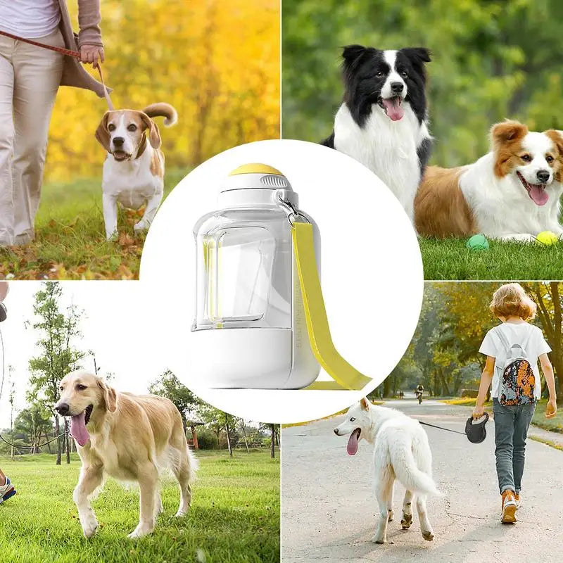 Portable Water Bottle For Dogs Dog Drinking Bottle For Travel Large Capacity Dog Water Dispenser 2 In 1 Puppy Drinking Bowl Leak