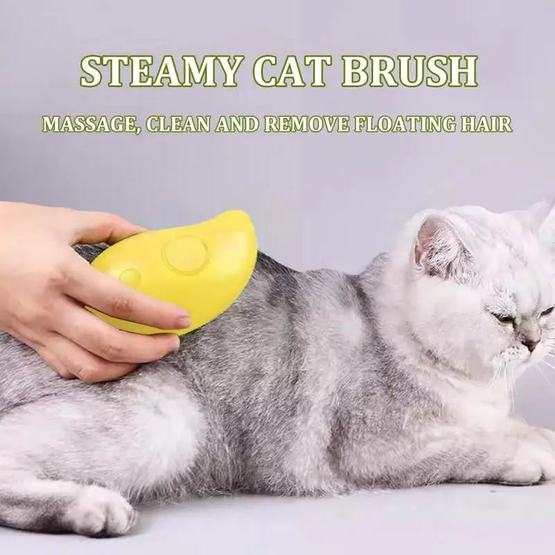 Steamy Dog Brush Electric Spray Cat Hair Brush 3 in1 Dog Steamer Brush for Massage Pet Grooming Removing Tangled and Loose Hair