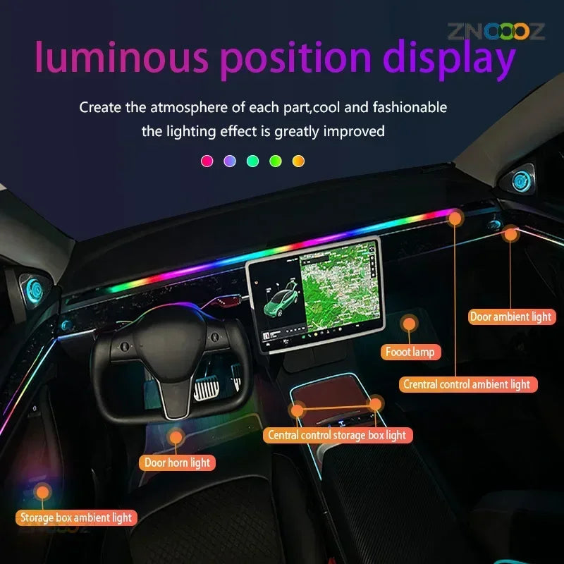 For Kia 64 Color RGB Symphony Car LED  Interior Ambient Light