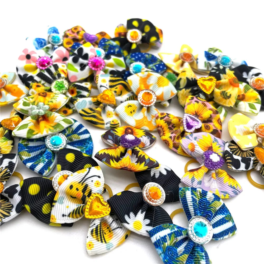 10/20/30 Pcs Spring Dog Hair Bows Small Dog Hair Bows Cute Spring Pet Dog Hair Accessories Dog Grooming Bows Holiday Hair Bows