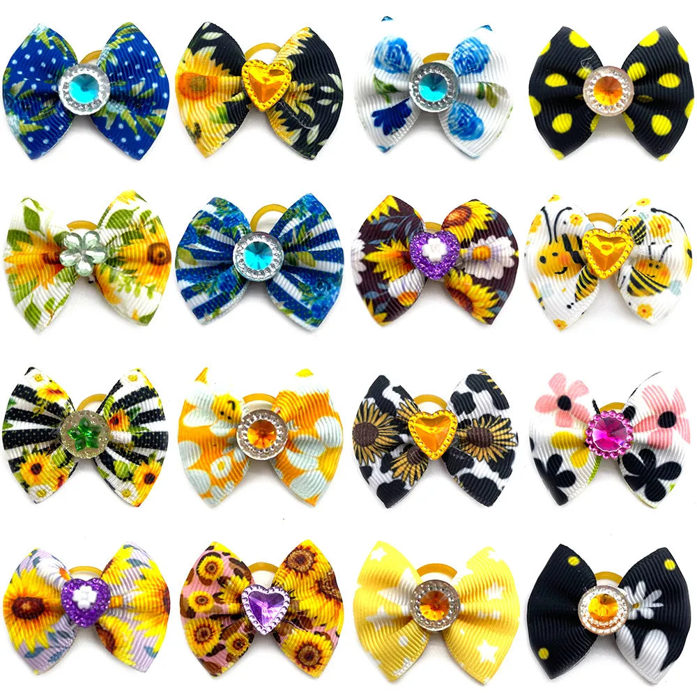 10/20/30 Pcs Spring Dog Hair Bows Small Dog Hair Bows Cute Spring Pet Dog Hair Accessories Dog Grooming Bows Holiday Hair Bows