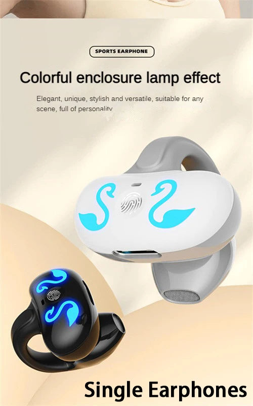 NEW Bluetooth 5.3 Wireless Bone Conduction Headphones T75 Clip Ear Music Noise Canceling Headset HD Call Sports Gaming Earphone