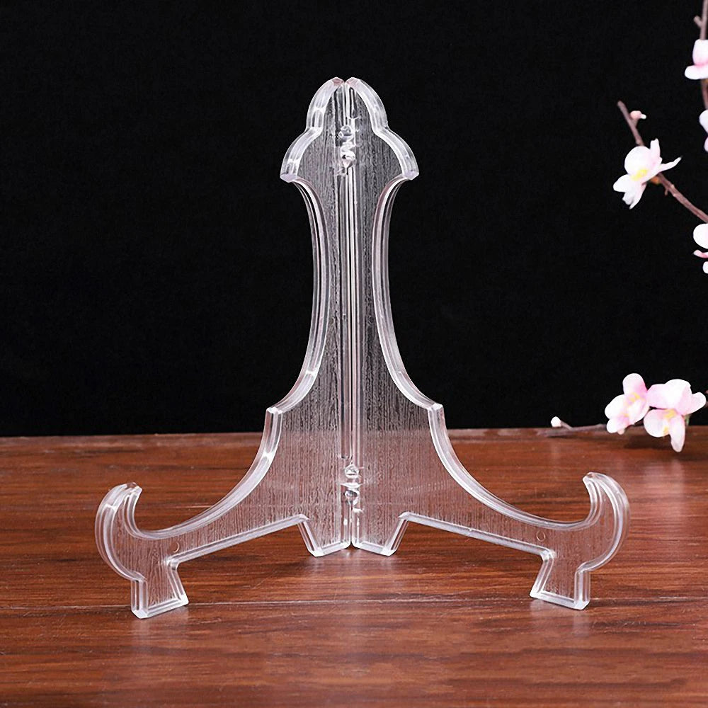 3-7Inch Plastic Easels Plate Holder Weddings Photo Picture Frame Display Stand Dish Stand Rack Pedestal Holder Home Decoration