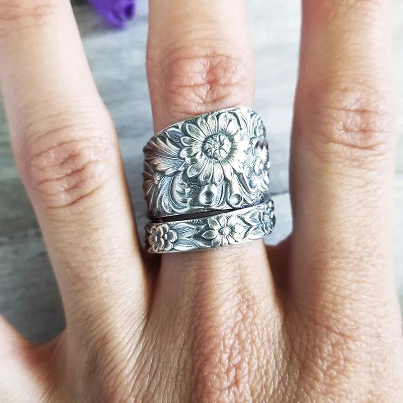 New Sunflower Dark Series Flower Ring with Colorful Flowers for Women's Engagement   Adjustable Opening