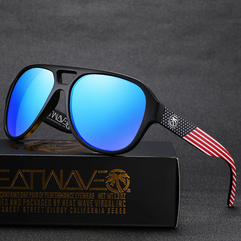 NEW High quality luxury Heat Wave brand sunglasses square lens pilot cycling Women men sun glasses UV400