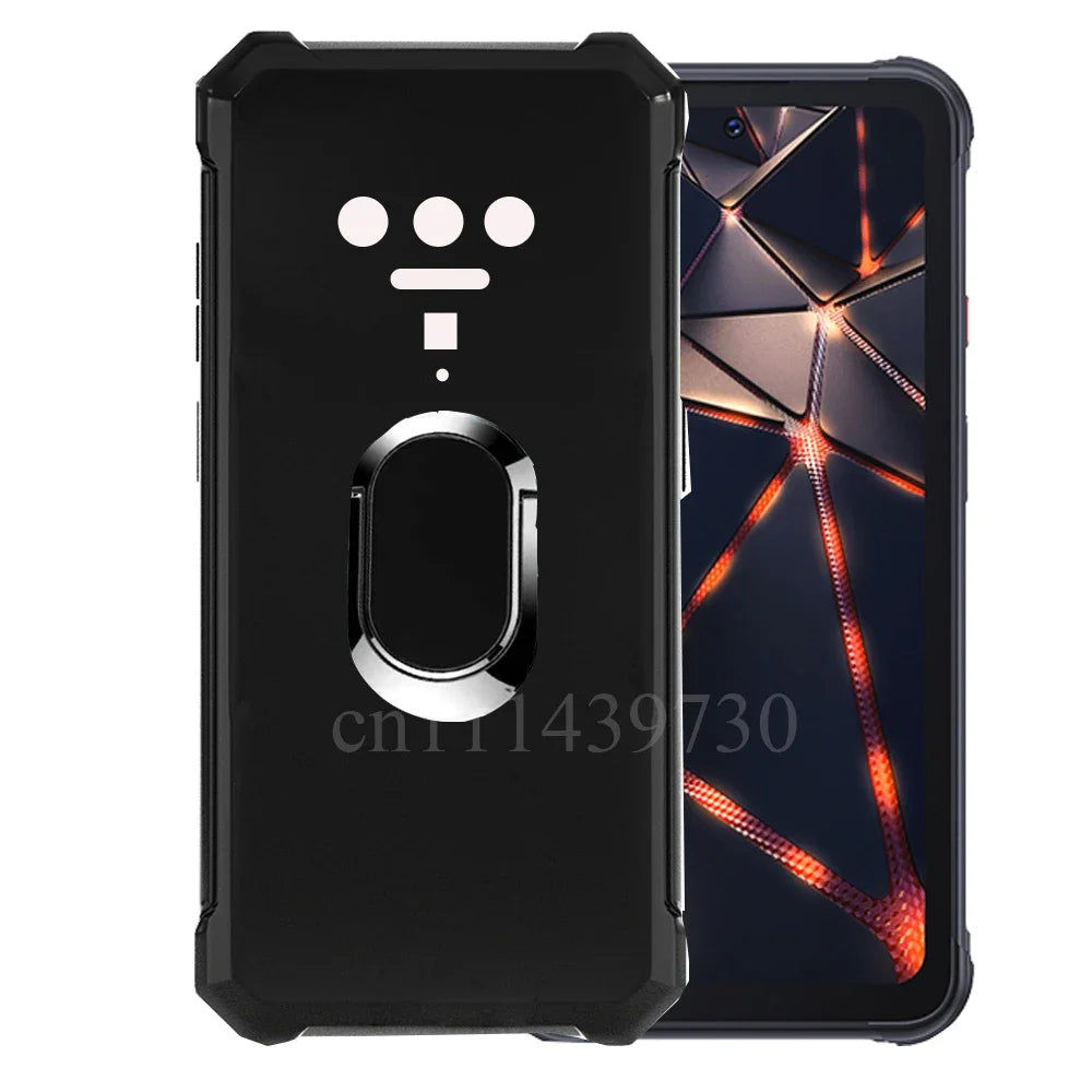 For Cubot KingKong 8 Power Ring Holder Case Black Soft TPU Camera Protection Back Phone Case For Cubot KingKong Power 6.5"