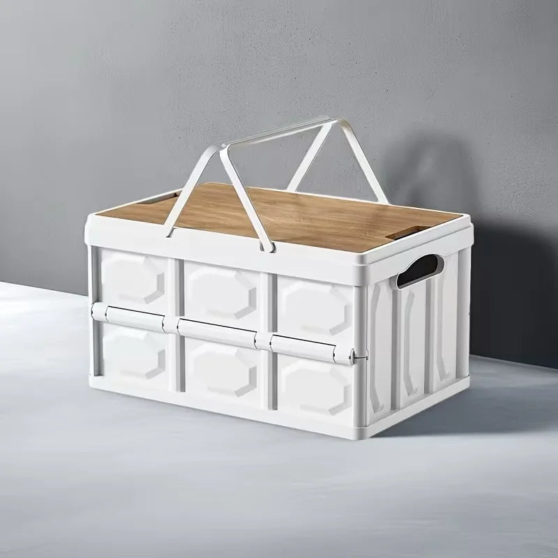 1 Outdoor Camping Storage Box with Lid, Multi-Purpose Large Capacity Car Trunk Organizer, Portable Stall Sorting Box, Suitable F
