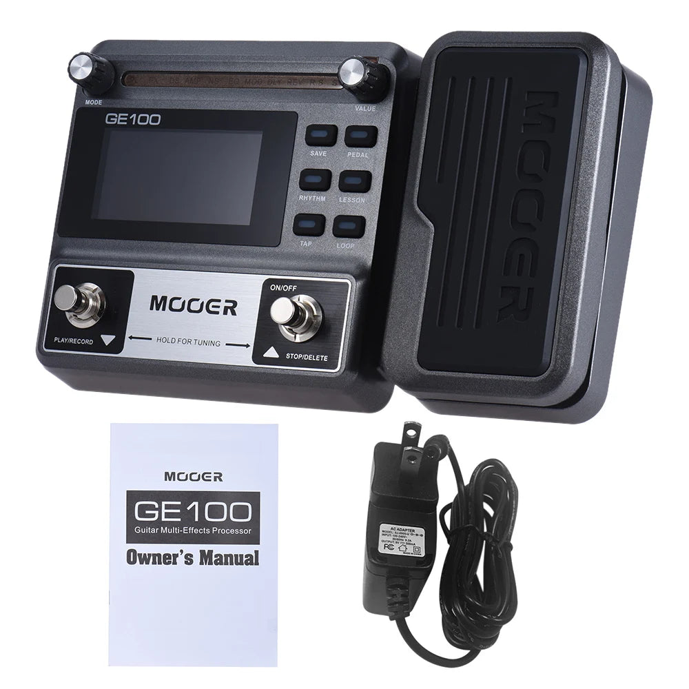 GE100 Guitar Multi-effects Processor Effect Pedal with Loop Recording(180 Seconds) Tuning Tap Tempo Rhythm Setting Scale & Chord