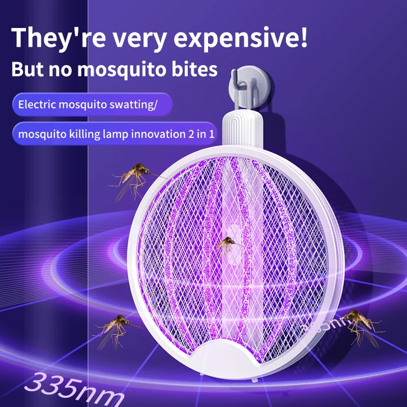 Tree-in-one Foldable Electric Mosquito Killer Fly Swatter Trap Light Wave Mosquito Luring Home Wall-Mounted Mosquito Killing