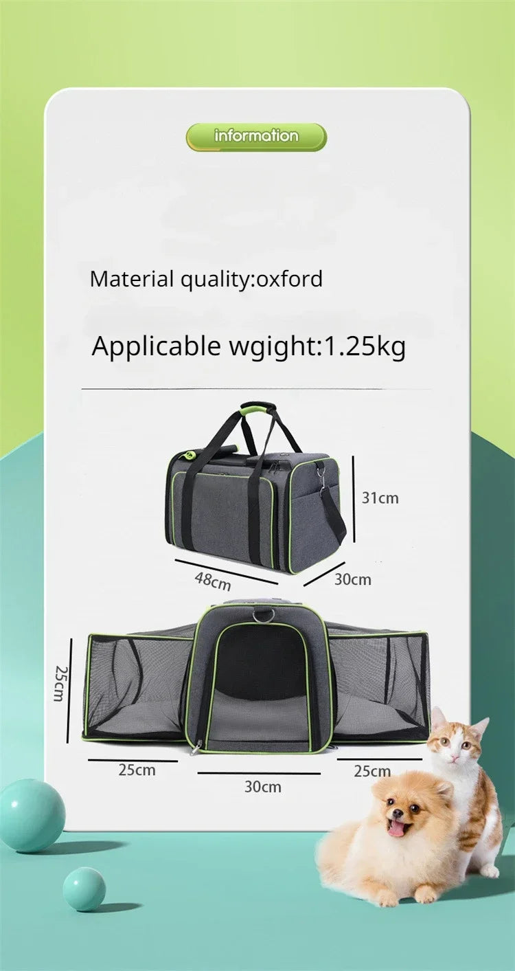 Breathable and Foldable Cat Backpack for Outdoor Travel, Portable Pet Carrier with Large Capacity