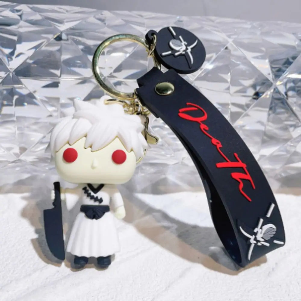 Anime Bleach Keychain Cosplay Kurosaki Ichigo Silicone Pendant Keyring Car Backpack Key Holder Accessories for Fans Quality Gift