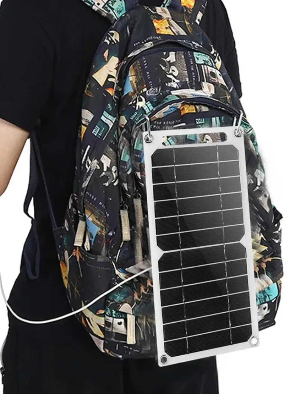 Solar Panel Can be fixed backpack 5-35W USB Waterproof Portable Charger for Outdoor Hiking, Camping, and Mobile Phone Charging