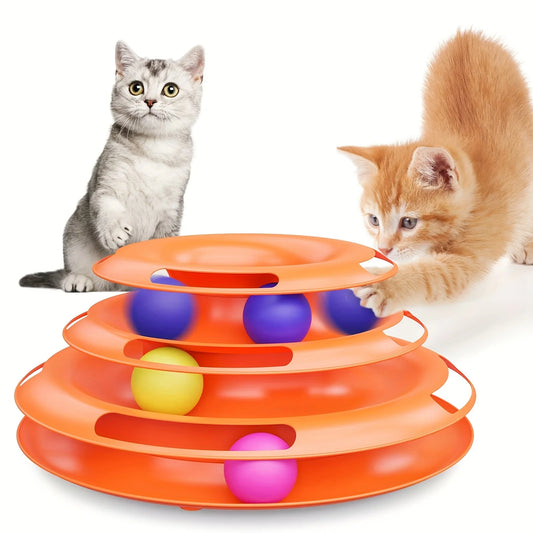 Cat Four Layer Turntable Toy Educational Play Track Tower Cat Teaser Toy For Indoor Cat Interactive Supply