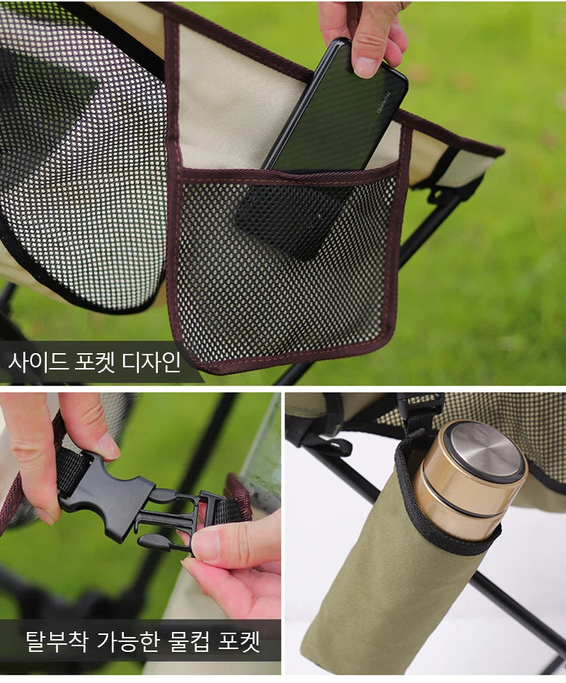 DIVEDEER Camping High-Back Moon Chair Ultra-Lightweight Aluminum Alloy Fishing Picnic BBQ Chair Portable Beach Camping Chair