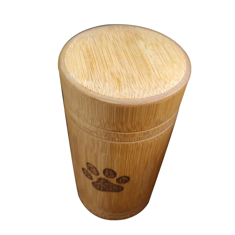 Handmade Bamboo Pet Urns Dog Paw Cat Foot Pattern Cremation Ashes Urn Keepsake Casket Columbarium Urns for Cat Dogs Accessories