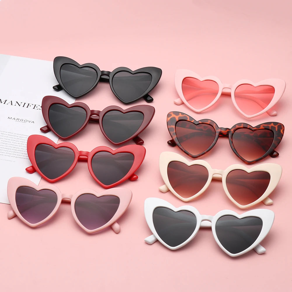 1PC Luxury Heart Shaped Sunglasses Big Frame Love Effect Sun Glasses Retro Women  lana del rey Eyewear UV400 Protection