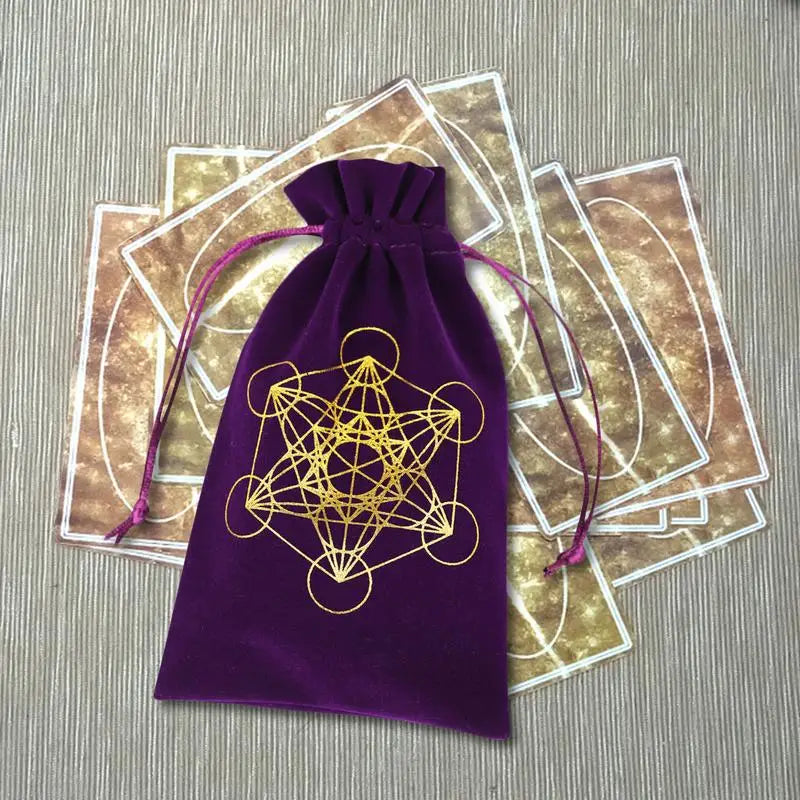 Tarot Cards Storage Pouch Table Cloth Velvet Square Metatron Bags For Tarot Cards Storage Jewelry Bag And Pouch Made Of Velvet