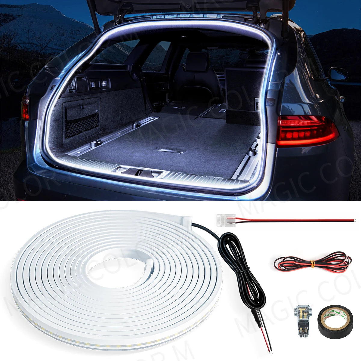 5M Car Trunk Light Ambient Decorative Atmosphere Lamp Led Flexible Strip Universal Ultra-bright Interior 12V For Tesla 3 Y S X