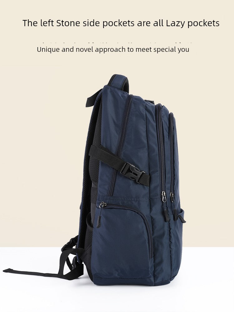 Travel Business Gingham Nylon Cloth Neutral Backpack