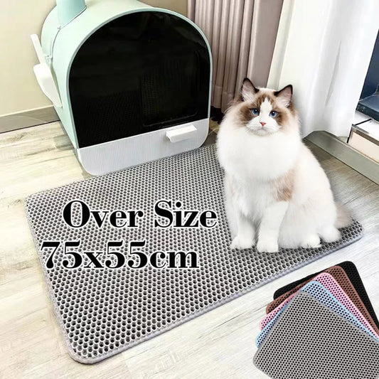 Cat Litter Mat Cat Accessories Double-layer Non-slip Big Pet Litter Box Filter MatWear Resistant Cat Litter Mat Free Shipping