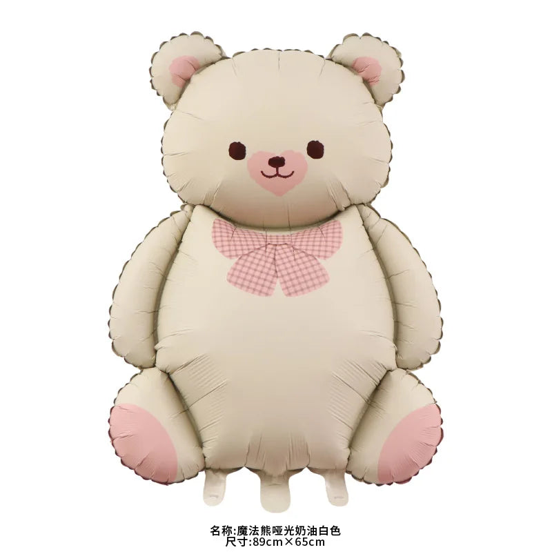 Coffee Brown Teddy Bear Balloon Number Heart Balloon set kid Birthday Party Decoration Baby Shower wedding Valentine's Day decor