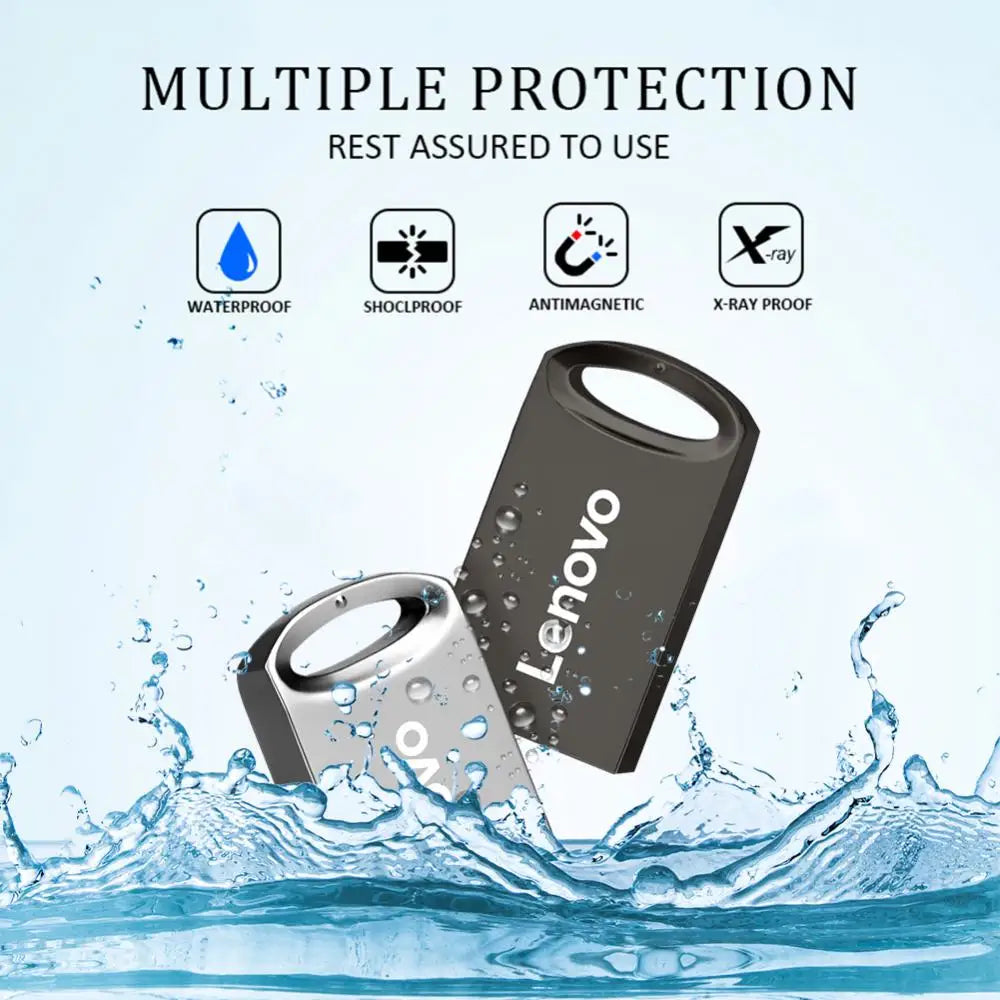 Lenovo Mini Pen Drive 2TB Pendrive Memory Portable Waterproof USB Flash Drive High-Speed USB 3.0 Data Transmission Metal U Disk