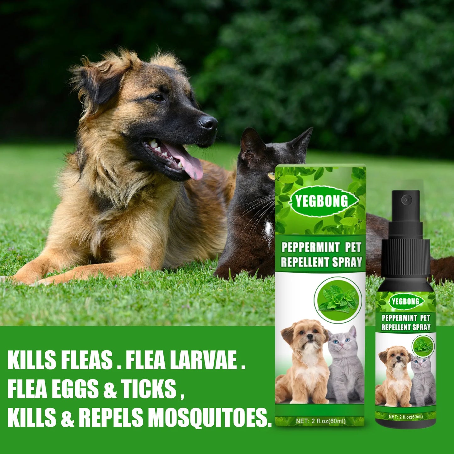 60ml Effective Pet Flea Killer Drops for Long-Lasting Relief from Fleas, Ticks, Lice, Mites and Ringworm in Dogs and Cats