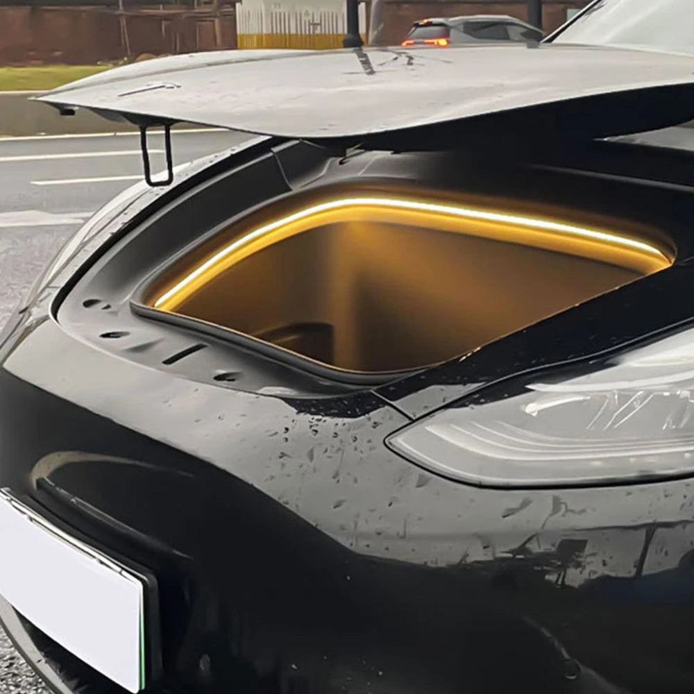 Car Front Trunk Frunk LED Modified Surround Light Strip For Tesla Model 3 Y S X 2021-2023 Waterproof Flexible Silicone LED Strip