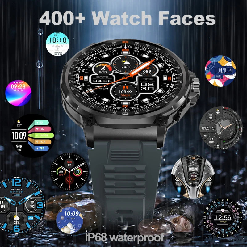 2024 New 1.85 Inch Ultra HD AMOLED Display Bluetooth Call Smart Watch Men 710 mAh Battery Sports Tracker Watches For Android IOS