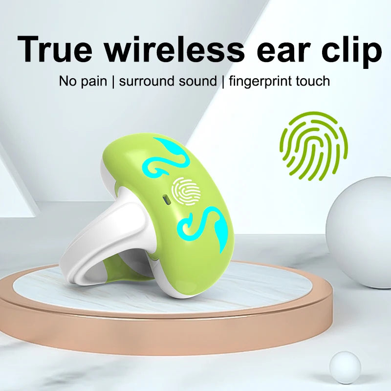 NEW Bluetooth 5.3 Wireless Bone Conduction Headphones T75 Clip Ear Music Noise Canceling Headset HD Call Sports Gaming Earphone