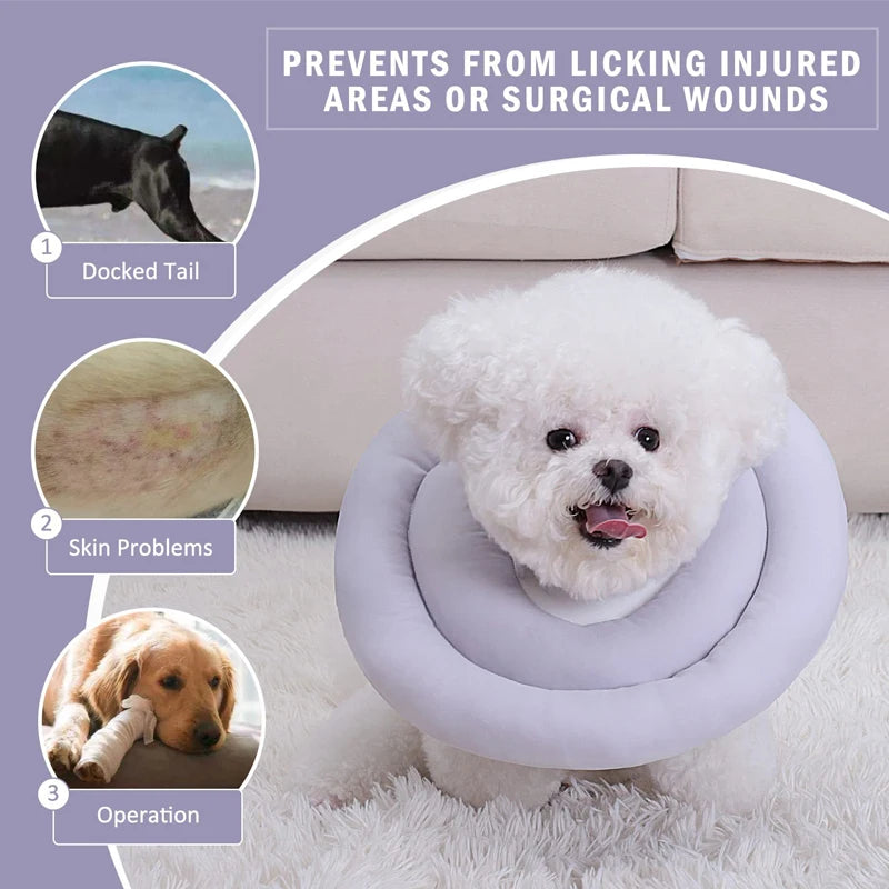 Pet Dog Cat Protection Collar Adjustable Elizabethan Collar Soft Ring Cat Dog Wound Healing Anti-Scratch Anti-Licking Headgear