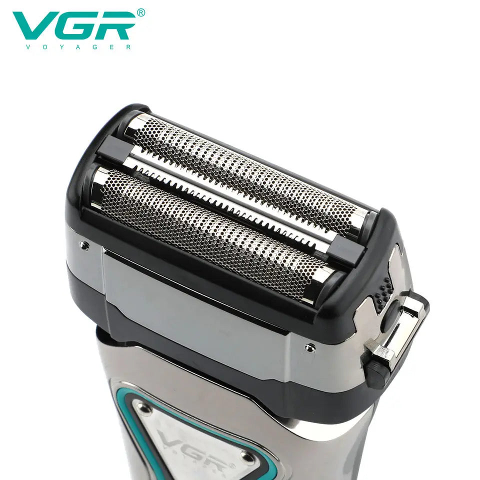 VGR 3D Men's Washable Wet Dry Electric Shaver Rechargeable Face Electric Razor bald Washable Beard Shaving Machine LCD Display