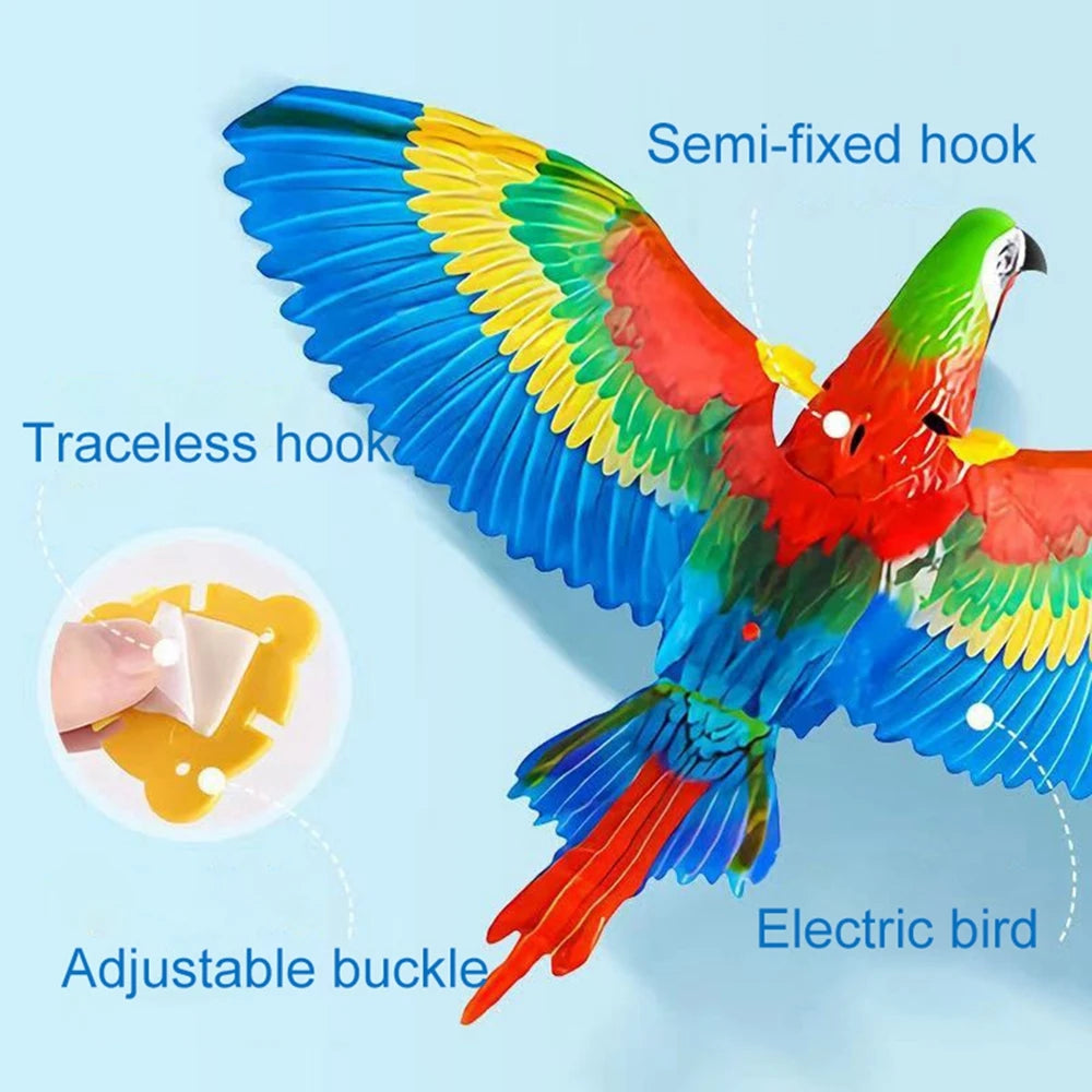 Simulation Bird Interactive Cat Toys Electric Hanging Eagle Flying Bird Cat Teasering Play Cat Stick Scratch Rope Kitten Dog Toy