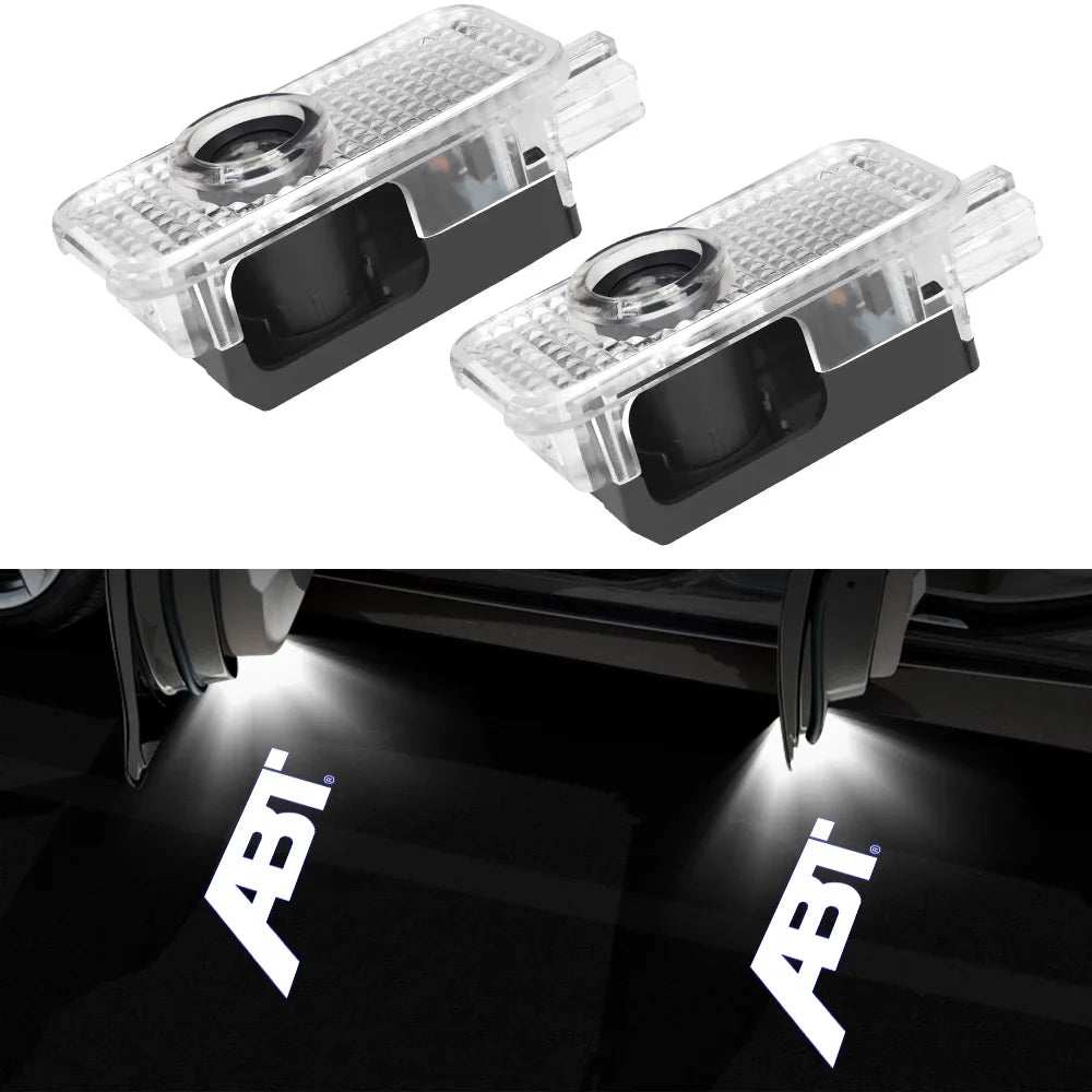 2Pcs LED Car Door Welcome Light Logo Courtesy Projector Lamp for ABT A6 RS6 S5 S4 A8 A4 A1 A3 SQ7 TT RS4 RS3 R8 A5 A7 Q3 Q5 Q7