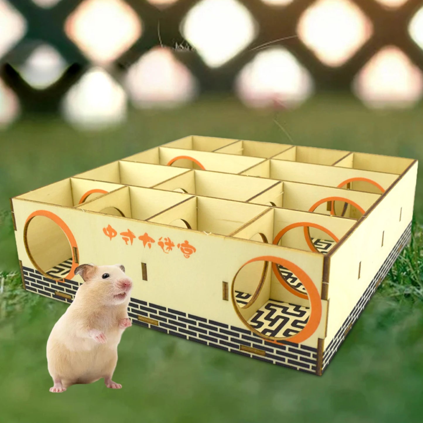 Hamster Maze Gerbils Wood House Activity Sport Mouse Exploring Toys Hideout House Labyrinth Puzzle Toy Small Pet Hideout Tunnel