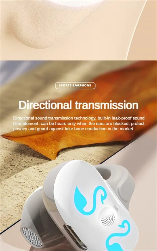 NEW Bluetooth 5.3 Wireless Bone Conduction Headphones T75 Clip Ear Music Noise Canceling Headset HD Call Sports Gaming Earphone