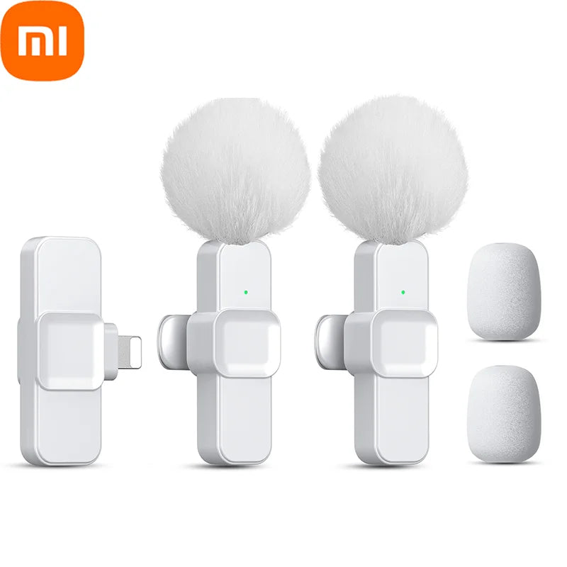 Xiaomi Pink Wireless Lavalier Microphone for iPhone Android PC Live Gaming Phone Portable Audio Video Recording Vlog Microphone