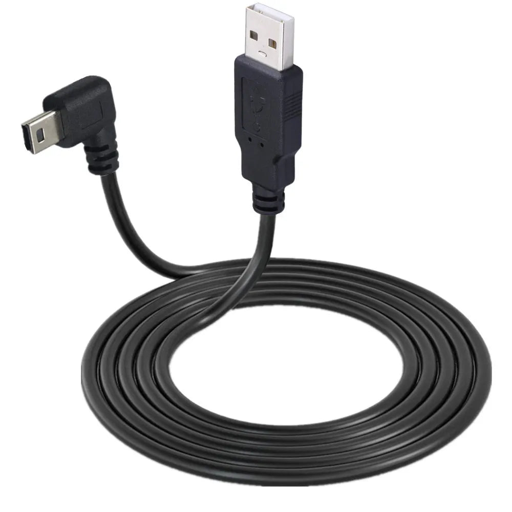 Mini USB B Type 5pin Male UP Down Left Right Angled 90 Degree to USB 2.0 Male Data Cable 0.25m 0.5m 1.5m 3m