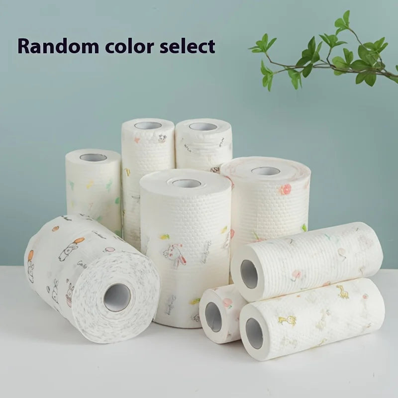 Roll Lazy Cloth Disposable Kitchen Wet Dry Dual-use Household Cleaning Special Paper Household Dishwashing Cloth Tissue