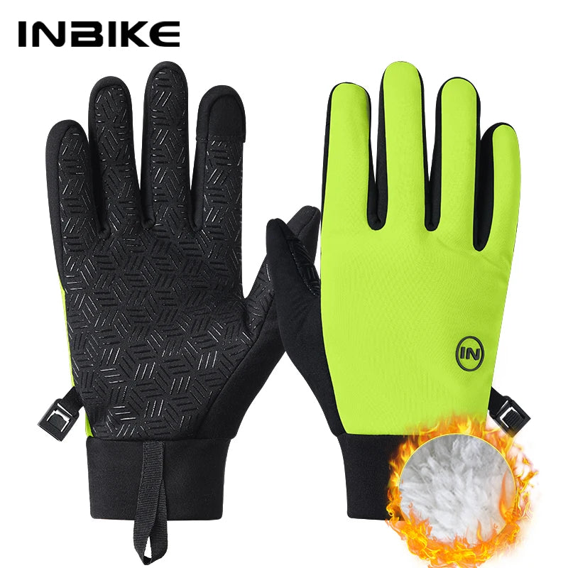 INBIKE Touchscreen Winter Gloves for Men Windproof Thermal Insulated Road Bike Cycling Gloves Man for Cold Weather E-Bike Riding