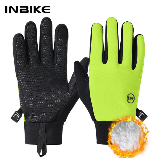 INBIKE Touchscreen Winter Gloves for Men Windproof Thermal Insulated Road Bike Cycling Gloves Man for Cold Weather E-Bike Riding