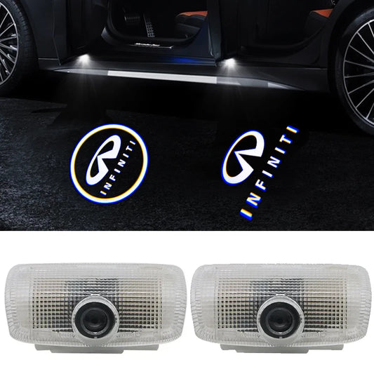 2Pcs LED Car Door Welcome Light Logo Laser Projector Lamp for Infiniti Fx35 Q50 QX60 QX50 Q59 Q70 Q30 G37 G35 Ghost Shadow Lamps