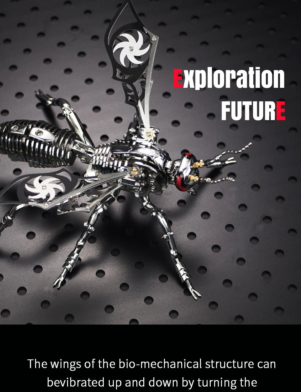 Punk 3D Wasp Stainless Steel Model Adult Assembly Kit Anti-Stress Metal Mechanical Insect Animal Toys Christmas Gift for Kids